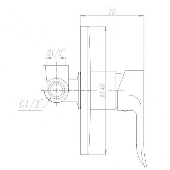 Euro Round Chrome Shower/Bath Wall Mixer